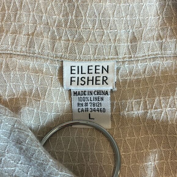 EILEEN FISHER | 100% linen button up shirt top large - Picture 3 of 3